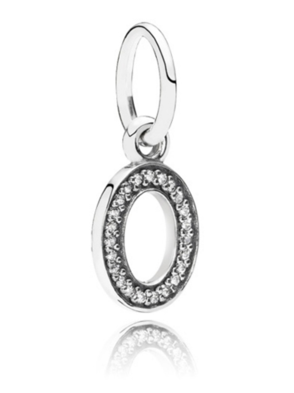 Pandora Sterling Silver Alphabet Letter O or Number Zero Dangle 791327cz